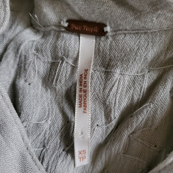Free People Ferris Wheel Beaded Mock Neck Open Back Top Gray Size XS - Picture 14 of 16